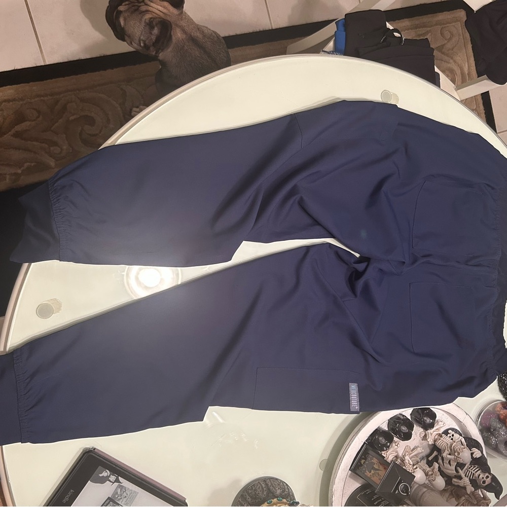 Set of Four Jogger Scrub Pants in Black, Gray, Blue, and Navy med couture - Picture 11 of 12